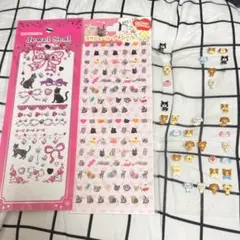 平成レトロシール 犬 猫 ぷっくりシール