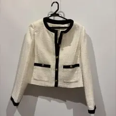 hi＊Apuweiser-riche ノーカラージャケット アイボリー S Apuweiser-riche ノーカラージャケット Sサイズ ホワイト - メルカリ
