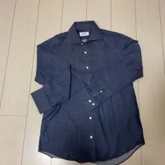 ダークブルー コットン 長袖シャツ