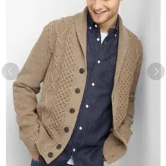 GAP ケーブルニットカーディガン【メンズXS】ストレートイージーフィット