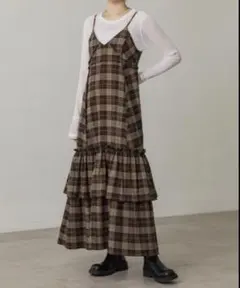 PUBLIC TOKYO ティアードチェックキャミワンピのサムネイル