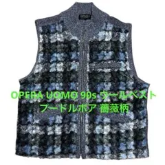 OPERA UOMO 90s ウールベスト プードルボア 薔薇柄 昭和レトロ