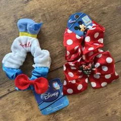 ディズニー　ミニーマウス　ドナルドダック　ヘアゴム、シュシュ
