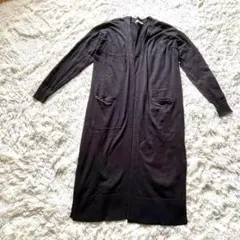 【美品】アメリカンホリック ロングカーディガン M 接触冷感 薄手 黒系のサムネイル