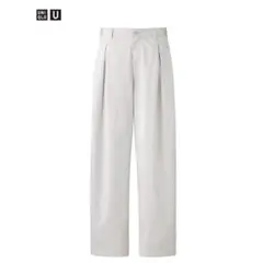 UNIQLO U タックワイドパンツ 76cm ライトグレー 薄手 25年SS