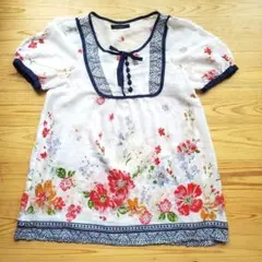 花柄 半袖 ブラウス　PAGE BOYのサムネイル