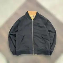 7AS1 リバーシブル　ジップアップブルゾン　チェック柄　ブラック　L