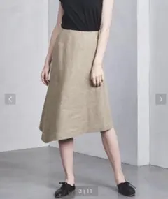 HYKE 麻 アシンメトリー スカートのサムネイル