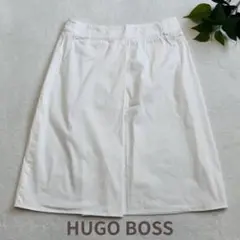 美品 HUGO BOSS ひざ丈スカート 白 Aライン 重ね着 S M 通勤のサムネイル