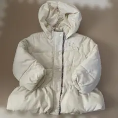 リボン付きホワイトダウンジャケット 95cm 女の子　アウター