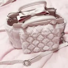 Mellfy fur Bag メルフィーメモリーショルダーバッグ ピンク ファー