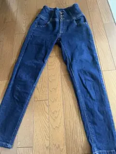 ダークブルーハイウエストデニムパンツ