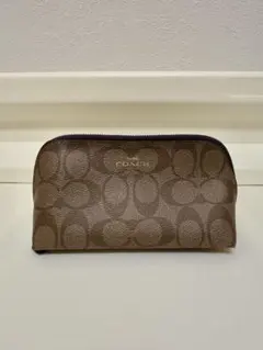 COACH ブラウン モノグラムポーチ　美品