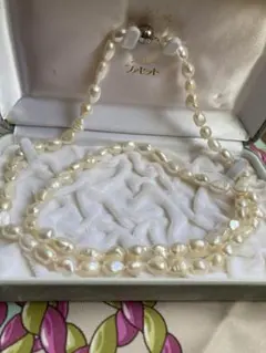 真珠 二重ネックレス ホワイト