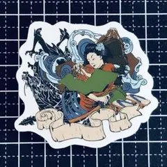 防水ステッカー　おしゃれ　芸術　クラシック　和風シール　ジャパン　美女　水の呼吸