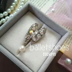 真珠 キラキラ パンプスピンブローチ タックピン 靴 バレーシューズ パール