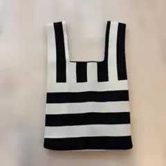 ストライプニットトートバッグ