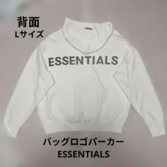ESSENTIALS♡フード付きパーカー　スウェット Lサイズ　白のサムネイル