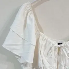 SHEIN 【2XL】ホワイト フリル袖ブラウス 春　夏