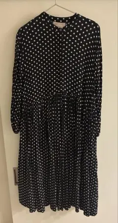 ビアズリー　ギャザーワンピース　ドット　0サイズ