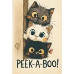 新品 ブリキ看板 PEEK-A-BOO! いないいないばあ 猫 子猫 かわいい