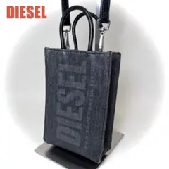 ☆美品☆ ディーゼル ラージロゴ スマホショルダーバッグ コーティングデニム