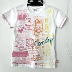 メゾピアノ Tシャツ　ベリエちゃん　キャンディ　後ろも可愛　平成レトロ　ナルミヤ