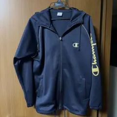 Champion ジャージ パーカー ネイビー ゴールド メンズ M
