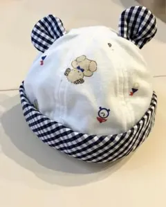 クマ耳付き ベビー帽子 42-44cm