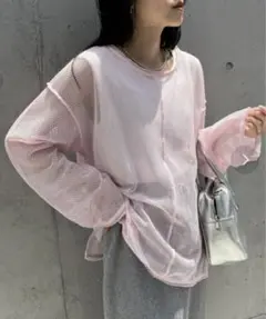 新品未使用 オーバーサイズメッシュプルオーバー