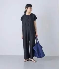 新品・タグ付き】かぐれ リネンオールインワン BLACK サイズ0 - メルカリ