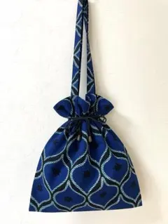 アフリカ布/アフリカン/巾着トートバッグ/肩掛けバッグ/ハンドメイド