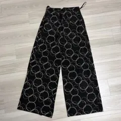 MOUSSY サークル柄 ワイドパンツ ブラック