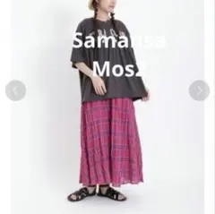Samansa Mos2 サマンサモスモス インドチェック柄ワッシャースカート