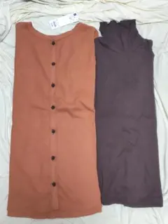 2WAYワッフルボタンオーバーサイズT長袖・ ソフトリブ タートルネックT長袖