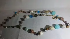 ネックレスハンドメイド材料。クリスタルガラス ビーズ 鎖切れ