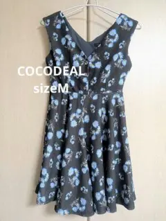 COCODEAL ココディール　ミニワンピ花柄　ブラック　ノースリーブ　M