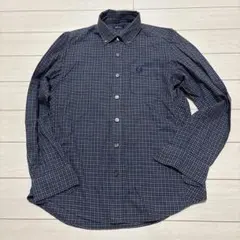 FRED PERRY ネイビー系チェック 長袖シャツ XS