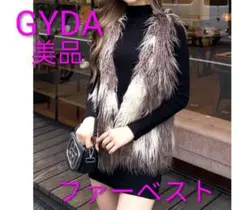 美品　GYDA 大人気　エコファーベスト　ジェイダ　ファーベスト　ギャル 毛皮