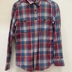 ユニクロ 長袖シャツ 赤青チェック S