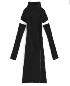 GRL アームウォーマー付きジップスリットニットワンピース ru1033