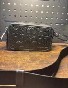 m*t様 COACH ブラックレザー ショルダーバッグ