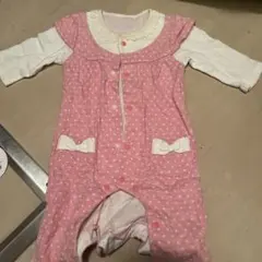 ピンク水玉ロンパース 70cm 長袖