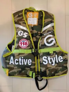 上州屋 子供用フローティングベスト ライフジャケット Lサイズ 迷彩