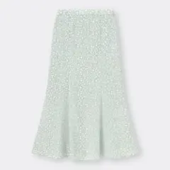 GU フラワープリントマーメイドロングスカート