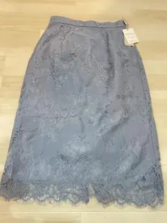 index ライトブルー レースタイトスカート　タグ付き