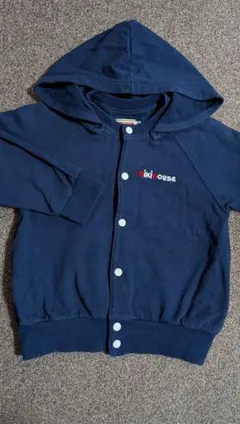 ミキハウス　ロゴパーカー　トレーナー　ネイビー　100cm