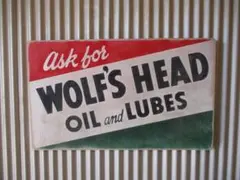 インテリア木製看板WOLF'SHEAD検)アドバタイジングガレージ60s70s