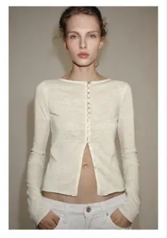 完売品】ZARA ラスティックTシャツ Sサイズ 新品タグつき エクリュ
