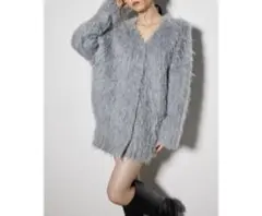 rienda 2WAYロングシャギールーズニットカーディガン